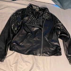 Studded Faux Leather Jacket